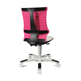 Topstar Kinderdrehstuhl S´neaker, ohne Armlehnen, Muldensitz, 3D-Netz-Rückenlehne, rosa/weiß