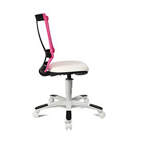 Topstar Kinderdrehstuhl S´neaker, ohne Armlehnen, Muldensitz, 3D-Netz-Rückenlehne, rosa/weiß