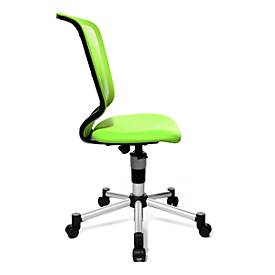Topstar Kinderdrehstuhl Titan Junior, ohne Armlehnen, Muldensitz, Netzrücken, apfelgrün/alusilber