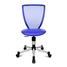Topstar Kinderdrehstuhl Titan Junior, ohne Armlehnen, Muldensitz, Netzrücken, blau/alusilber