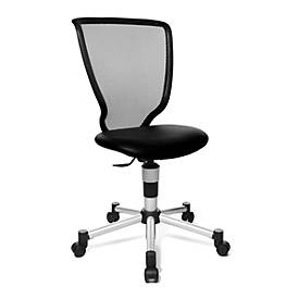 Topstar Kinderdrehstuhl Titan Junior, ohne Armlehnen, Muldensitz, Netzrücken, schwarz/alusilber