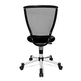 Topstar Kinderdrehstuhl Titan Junior, ohne Armlehnen, Muldensitz, Netzrücken, schwarz/alusilber