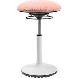 Topstar Sitz-/Stehhocker BBT-Coach, Sitzfläche drehbar, Standfuß aus thermoplastischem Polyurethan (TPU), Sitzhöhe 520-720 mm, rosa/weiß