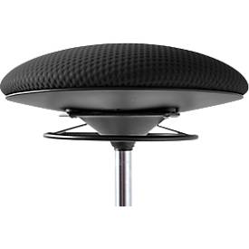Topstar Sitz-/Stehhocker BBT-Coach, Sitzfläche drehbar, Standfuß aus thermoplastischem Polyurethan (TPU), Sitzhöhe 520-720 mm, schwarz/weiß