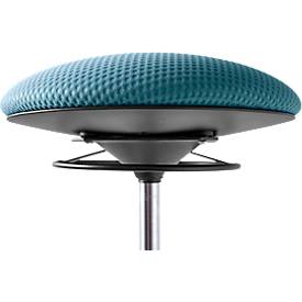 Topstar Sitz-/Stehhocker BBT-Coach, Standfuß aus thermoplastischem Polyurethan (TPU), Sitzhöhe 520-720 mm, petrolblau/weiß