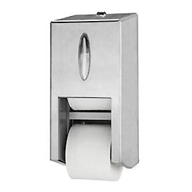 Tork® Doppelrollenspender 472019, für hülsenloses Midi Toilettenpapier, B 325 x T 149 x H 143 mm, Metall, grau