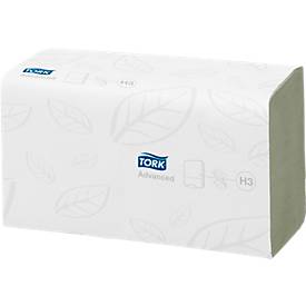 Tork® Papierhandtücher Advanced 290179, Zick-Zack-Falzung, 2-lagig, Einzeltuchentnahme, 15 Pack á 250 Stück (3750 Blatt)