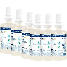 Tork® Premium-Schaumseife 520701, extra mild, allergiefreundlich, parfümfrei, 6 Flaschen á 1000 ml, transparent