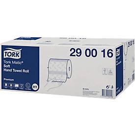 Tork® Rollenhandtuch Premium 290016, 2-lagig, Rollenhandtuch System H1, L 100 m x B 210 mm, 6 Rollen á 100 m, Papier, weiß