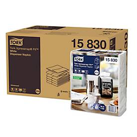 Tork® Servietten Xpressnap Fit® 15830, 2-lagig, für Serviettenspender, platzsparende Falzung, Karton á 6 Pack á 720 Stk. (4320 Servietten), weiß