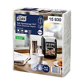 Tork® Servietten Xpressnap Fit® 15830, 2-lagig, für Serviettenspender, platzsparende Falzung, Karton á 6 Pack á 720 Stk. (4320 Servietten), weiß