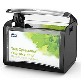 Tork® Serviettenspender Xpressnap Fit® 272611, Einzelblattausgabe, Füllstandanzeige, Werbefläche, L 150 x B 201 x H 155 mm, Kunststoff, schwarz