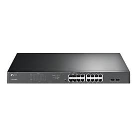 TP-Link JetStream TL-SG1218MPE - Switch - Smart - 16 x 10/100/1000 (PoE+) + 2 x Gigabit SFP - an Rack montierbar - PoE+ 