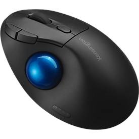 Trackball Kensington Pro Fit™ Ergo TB450, ergonomisch, kabellos, Batteriebetrieb, 400/800/1200/1600 dpi, PCR, grau-blau