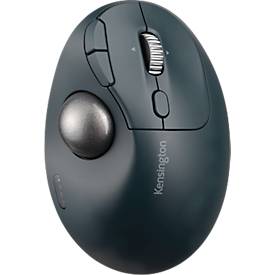 Trackball Kensington Pro Fit™ Ergo TB550, ergonomisch, kabellos, wiederaufladbarer Akku, 7 Tasten und 4D-Scrollrad, 400/800/1200/1600 dpi, PCR, grau-blau