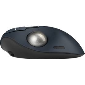 Trackball Kensington Pro Fit™ Ergo TB550, ergonomisch, kabellos, wiederaufladbarer Akku, 7 Tasten und 4D-Scrollrad, 400/800/1200/1600 dpi, PCR, grau-blau