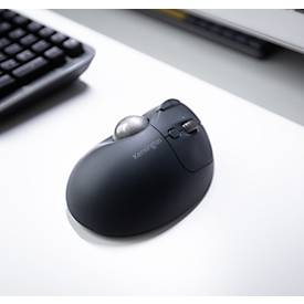 Trackball Kensington Pro Fit™ Ergo TB550, ergonomisch, kabellos, wiederaufladbarer Akku, 7 Tasten und 4D-Scrollrad, 400/800/1200/1600 dpi, PCR, grau-blau