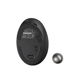 Trackball Kensington Pro Fit™ Ergo TB550, ergonomisch, kabellos, wiederaufladbarer Akku, 7 Tasten und 4D-Scrollrad, 400/800/1200/1600 dpi, PCR, grau-blau