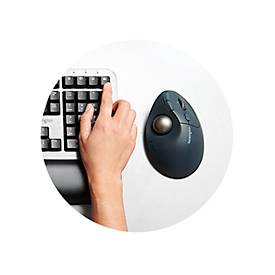 Trackball Kensington Pro Fit™ Ergo TB550, ergonomisch, kabellos, wiederaufladbarer Akku, 7 Tasten und 4D-Scrollrad, 400/800/1200/1600 dpi, PCR, grau-blau