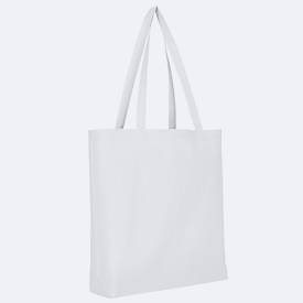 Tragetasche TEXXILLA CLASSIC, 2 lange Trageschlaufen, Boden- und Seitenfalte, OEKO-TEX® STANDARD 100, L 380 x B 420 mm, Baumwolle, weiß