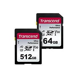 Transcend 340S - Flash-Speicherkarte - 64 GB - A1 / Video Class V30 / UHS-I U3 - SDXC UHS-I