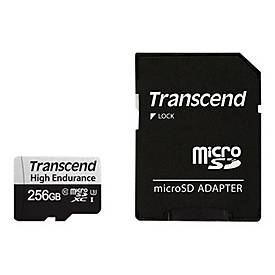 Transcend 350V - Flash-Speicherkarte (SD-Adapter inbegriffen) - 256 GB - UHS-I U3 / Class10 - microSDXC UHS-I