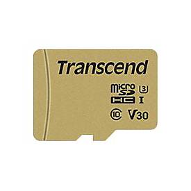Transcend 500S - Flash-Speicherkarte (microSDHC/SD-Adapter inbegriffen) - 16 GB - Video Class V30 / UHS-I U3 / Class10 -