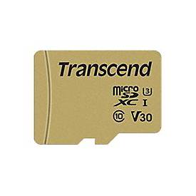 Transcend 500S - Flash-Speicherkarte (microSDHC/SD-Adapter inbegriffen) - 32 GB - Video Class V30 / UHS-I U3 / Class10 -