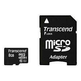 Transcend Premium - Flash-Speicherkarte (microSDHC/SD-Adapter inbegriffen) - 8 GB - UHS Class 1 / Class10 - 300x - micro