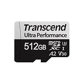 Transcend USD340S - Flash-Speicherkarte (microSDXC-an-SD-Adapter inbegriffen) - 512 GB - A2 / Video Class V30 / UHS-I U3