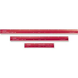 TRANSOTYPE Schneidelineal PRO 17803006, L 30 cm, Aluminium rot, extra-breit 50 mm, Stahl-Schneidekante, rutschfest