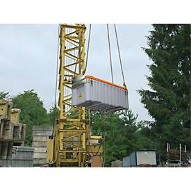 Transport- und Pritschenbox CEMO CEMbox 250, Polyethylen, 250 l, L 1240 x B 600 x H 570 mm, stapelbar, kranbar, grau/orange