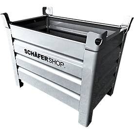 Transport- und Stapelbehälter Schäfer Shop Select, B 800 x T 500 x H 600 mm, feuerverzinkt, bis 1000 kg