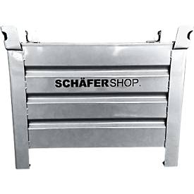 Transport- und Stapelbehälter Schäfer Shop Select, B 800 x T 500 x H 600 mm, feuerverzinkt, bis 1000 kg