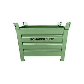 Transport- und Stapelbehälter Schäfer Shop Select, B 800 x T 500 x H 600 mm, resedagrün RAL 6011, bis 1000 kg