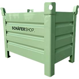 Transport- und Stapelbehälter Schäfer Shop Select, B 800 x T 500 x H 600 mm, resedagrün RAL 6011, bis 1000 kg