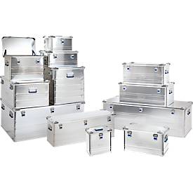 Transportbox Alutec INDUSTRY 73, Aluminium, 73 l, L 580 x B 385 x H 410 mm, mit Stapelecken, stabiler Deckel