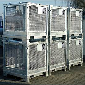 Transportbox BAUER STB 1000, Stahlblech, feuerverzinkt, abschließbar, B 1200 x T 1000 x H 1235 mm