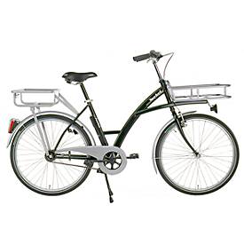 Transportfahrrad, 3-Gang, Stahlrahmen, Vorderrad-Lastenträger, Beleuchtung, schwarz RAL 9005