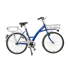 Transportfahrrad, Stahlrahmen, mit Vorderrad-Lastenträger, inklusive Beleuchtung, blau RAL 5002
