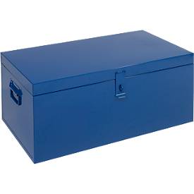 Transportkiste, Dokumentenfach, herausnehmbares Werkzeugfach, L 830 x B 440 x H 340 mm, Stahlblech, RAL 5010
