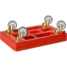 Transportroller für Behälter 610 x 410 mm, rot