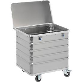 Transportwagen aus Aluminium, mit Scharnierdeckel, 223 l