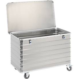 Transportwagen aus Aluminium, mit Scharnierdeckel, 560 l