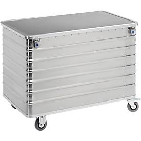 Transportwagen aus Aluminium, mit Scharnierdeckel, 656 l