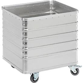 Transportwagen aus Aluminium, ohne Deckel, 229 l