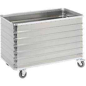 Transportwagen aus Aluminium, ohne Deckel, 560 l