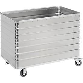 Transportwagen aus Aluminium, ohne Deckel, 656 l