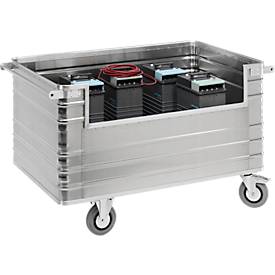 Transportwagen aus Aluminium, ohne Deckel, 945 l