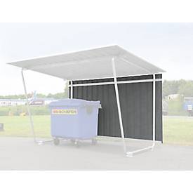 Trapezblech-Rückwand, 4300 mm breit, Anbaueinheit, f. Überdachungssystem Siegen